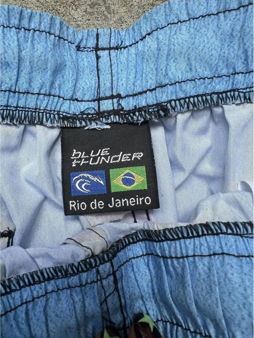 Blue Thunder Rio de Janeiro Swim Trunks Mens M Brazil Beach Board Shorts Print